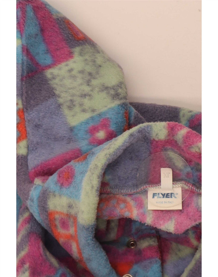 Pulover vintage pentru bărbați, cu gât, cu nasturi, XL, poliester geometric multicolor