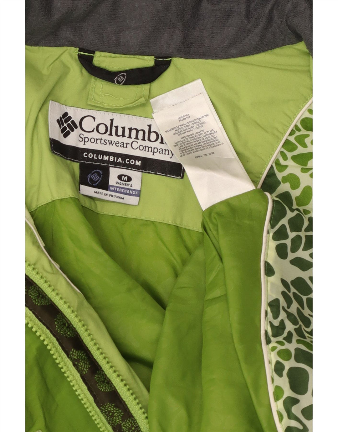 COLUMBIA Jachetă de ploaie Interchange pentru femei UK 14 Medium Green Colorblock