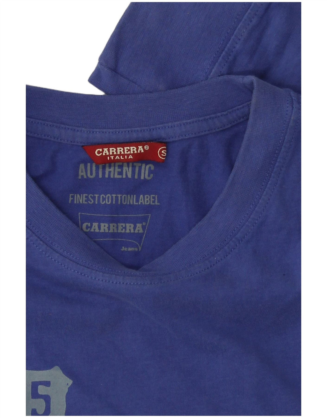 CARRERA pentru bărbați, New York City, top grafic cu mânecă lungă, bumbac albastru mic