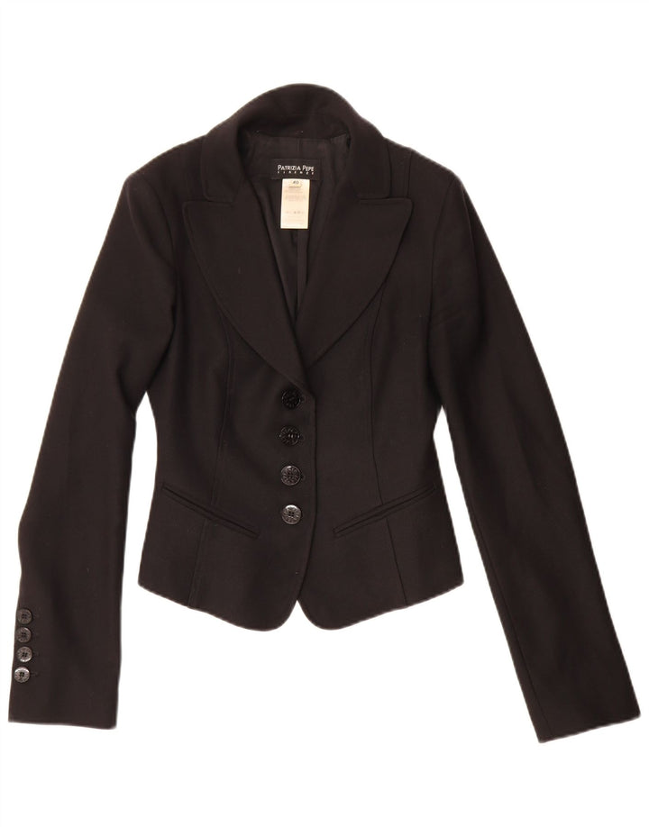 Patrizia Pepe Jachetă Blazer Femei 4 Nasturi IT 40 Mic Lână Neagră