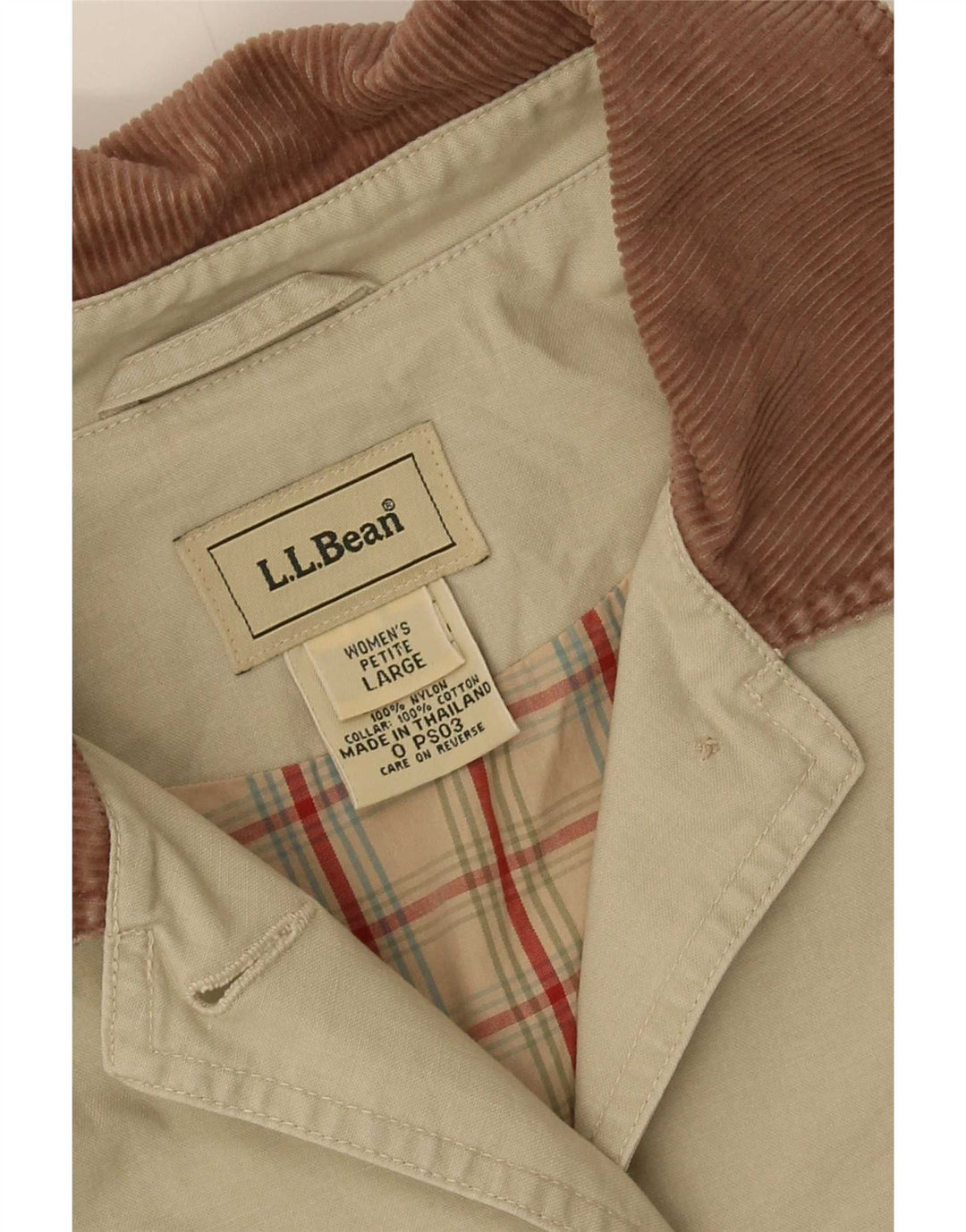 Jachetă utilitare supradimensionată pentru femei L.L.Bean UK 16, mare, bej, bumbac