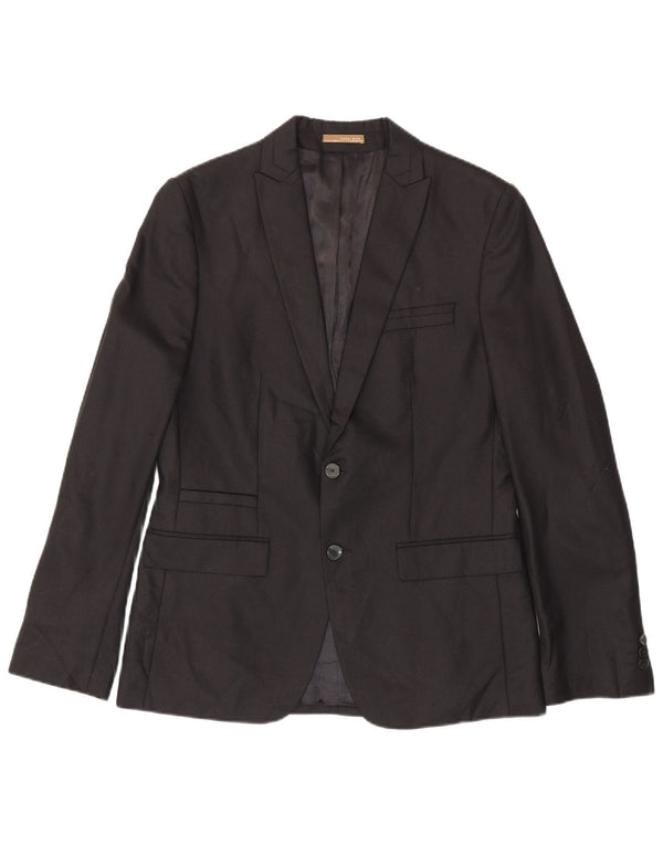 Blazer pentru bărbați Zara cu 2 nasturi EU 50 Medium Black Pinstripe