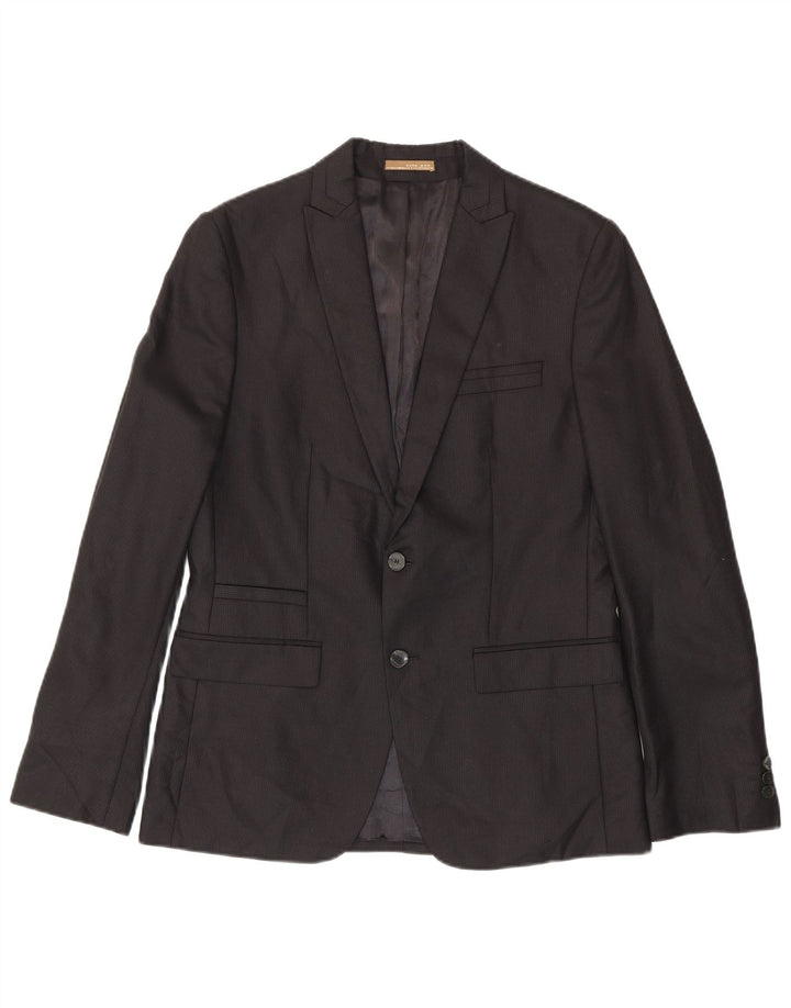 Blazer pentru bărbați Zara cu 2 nasturi EU 50 Medium Black Pinstripe