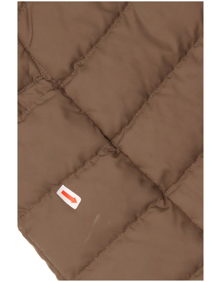 TOMMY HILFIGER Womens Hooded Padded Coat UK 10 Small Brown Polyester