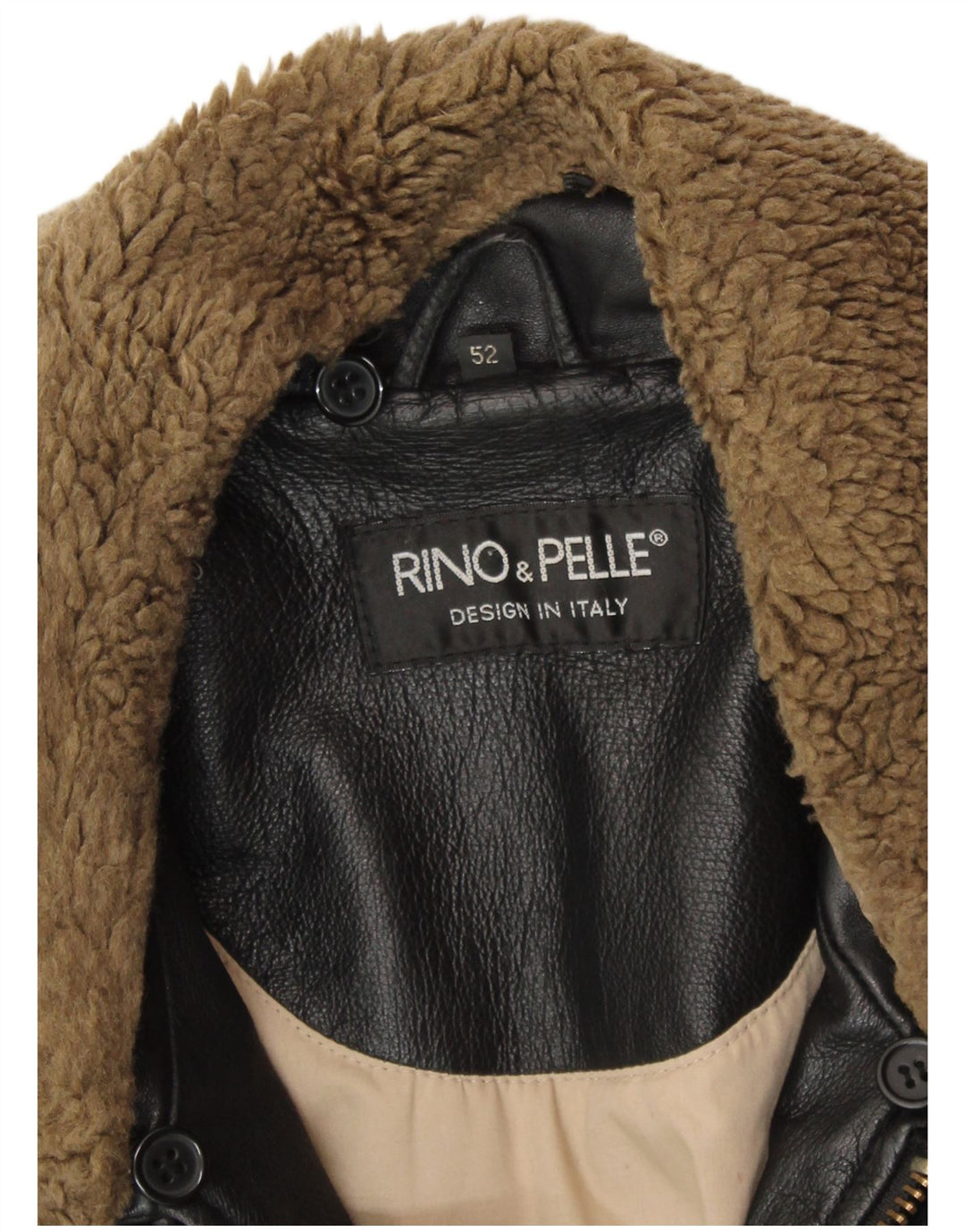 RINO & PELLE Jachetă de aviator din piele pentru bărbați IT 52 XL din piele neagră