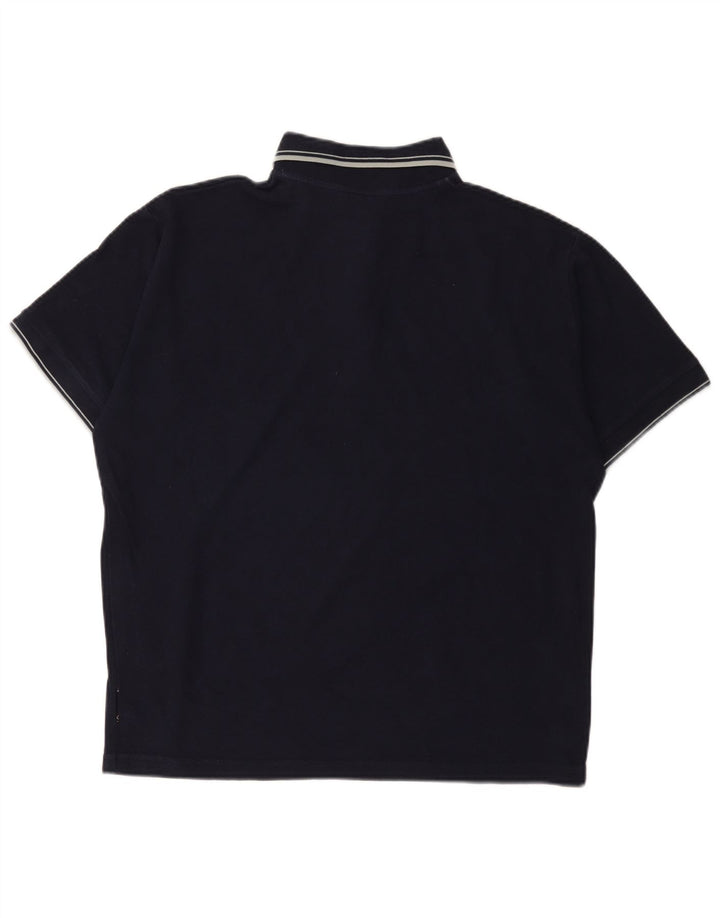 Cămașă polo pentru bărbați Kappa, bumbac, albastru bleumarin mediu