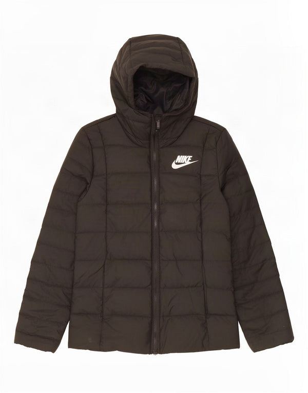 Jachetă căptușită cu glugă Nike pentru femei UK 10 Poliester negru mic