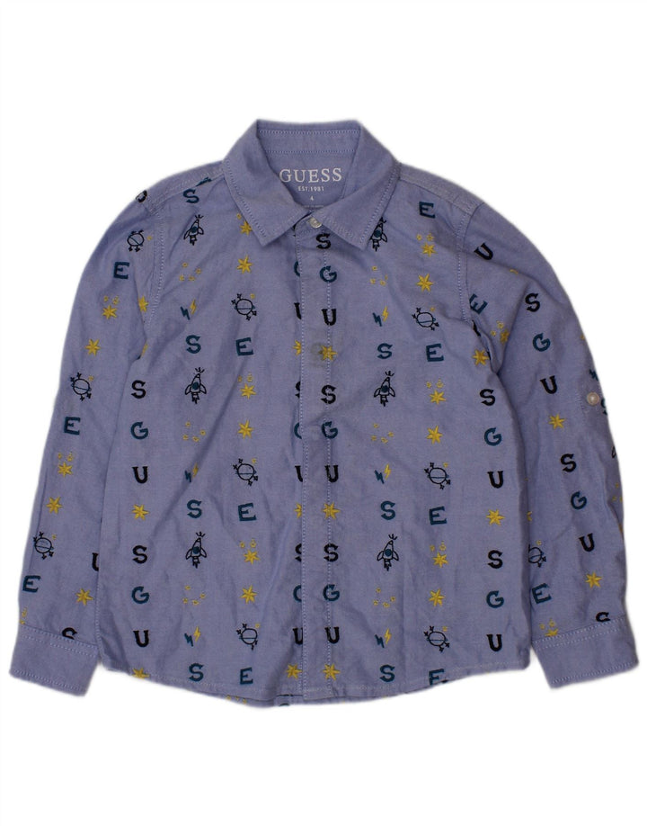 Cămașă Grafică GUESS Băieți 3-4 Ani Bumbac Albastru