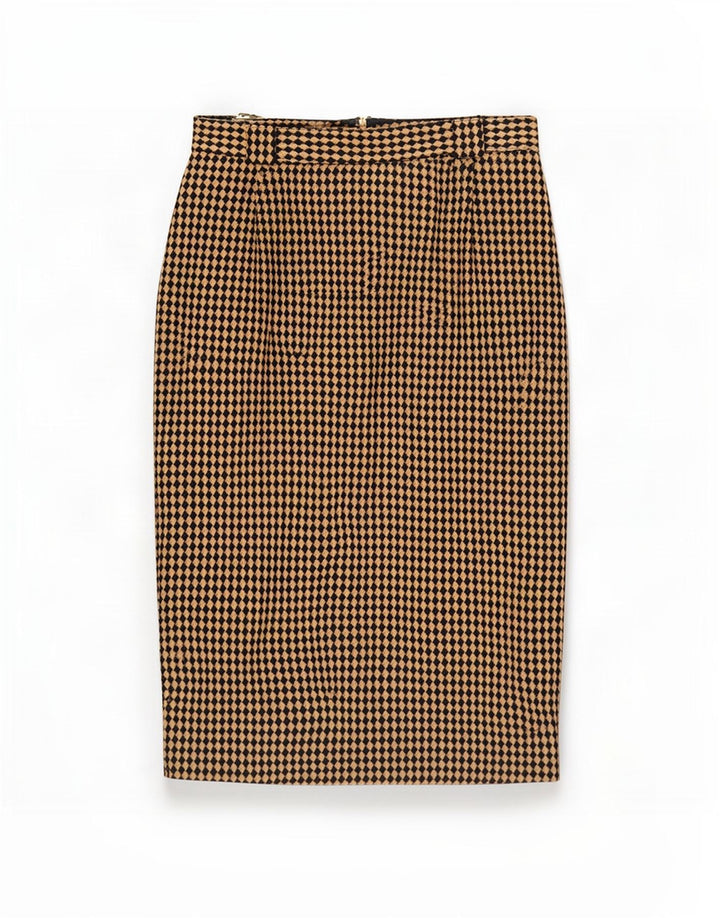 Fusta creion pentru femei Michael H UK 12 Medium W26 Bej Argyle/Lână diamant