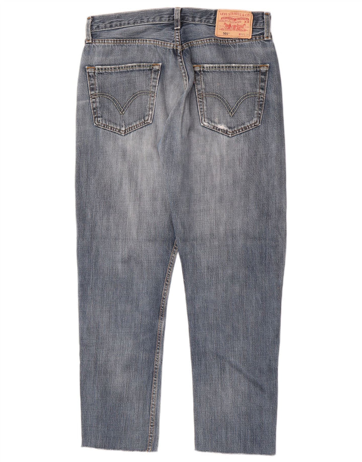 Blugi drepți distressed 501 Levi's pentru bărbați L32 L28 Bumbac albastru