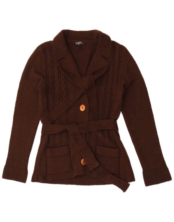 Pulover Cardigan Vintage pentru Damă UK 12 Maro Mediu