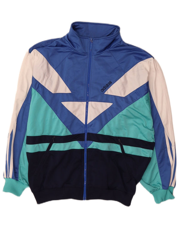 Jachetă de trening Adidas pentru bărbați Marea Britanie 40/42, albastru mediu, poliester color bloc