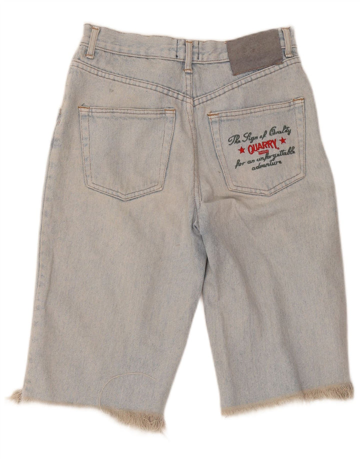 Pantaloni scurți din denim grafic pentru bărbați Quarry W30, albastru mediu
