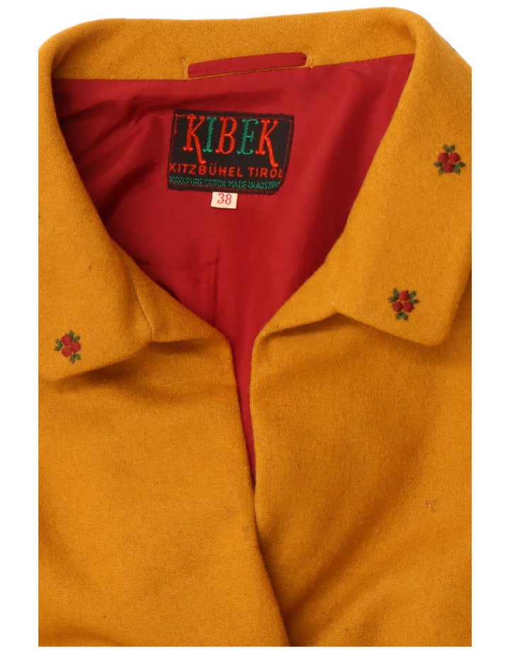 Jachetă pentru femei VINTAGE cu 4 nasturi IT 38 XS Bumbac galben