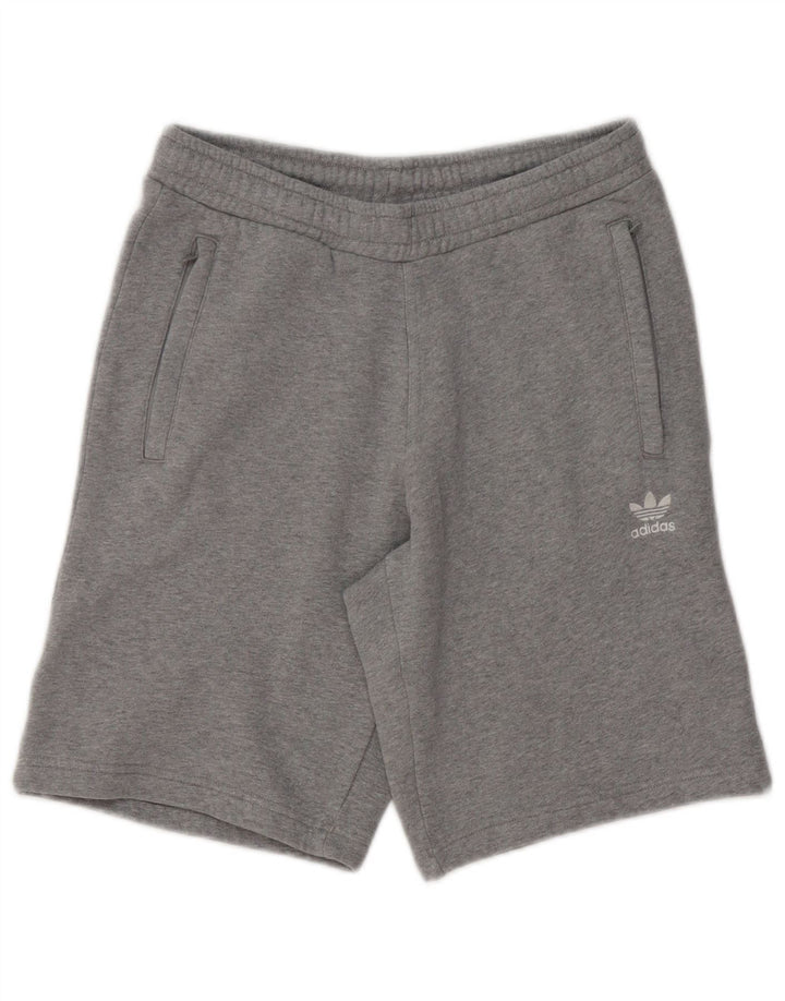 Pantaloni scurți sport ADIDAS pentru bărbați, bumbac cu pete mici, gri