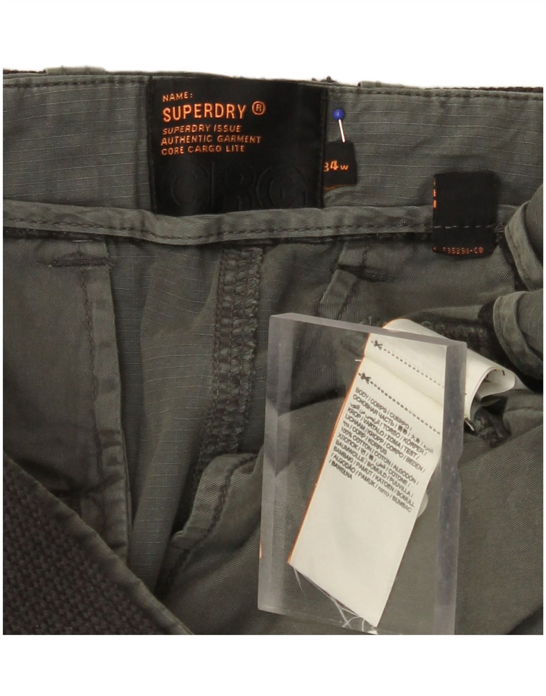 Pantaloni scurți cargo pentru bărbați SUPERDRY W34, bumbac mare kaki