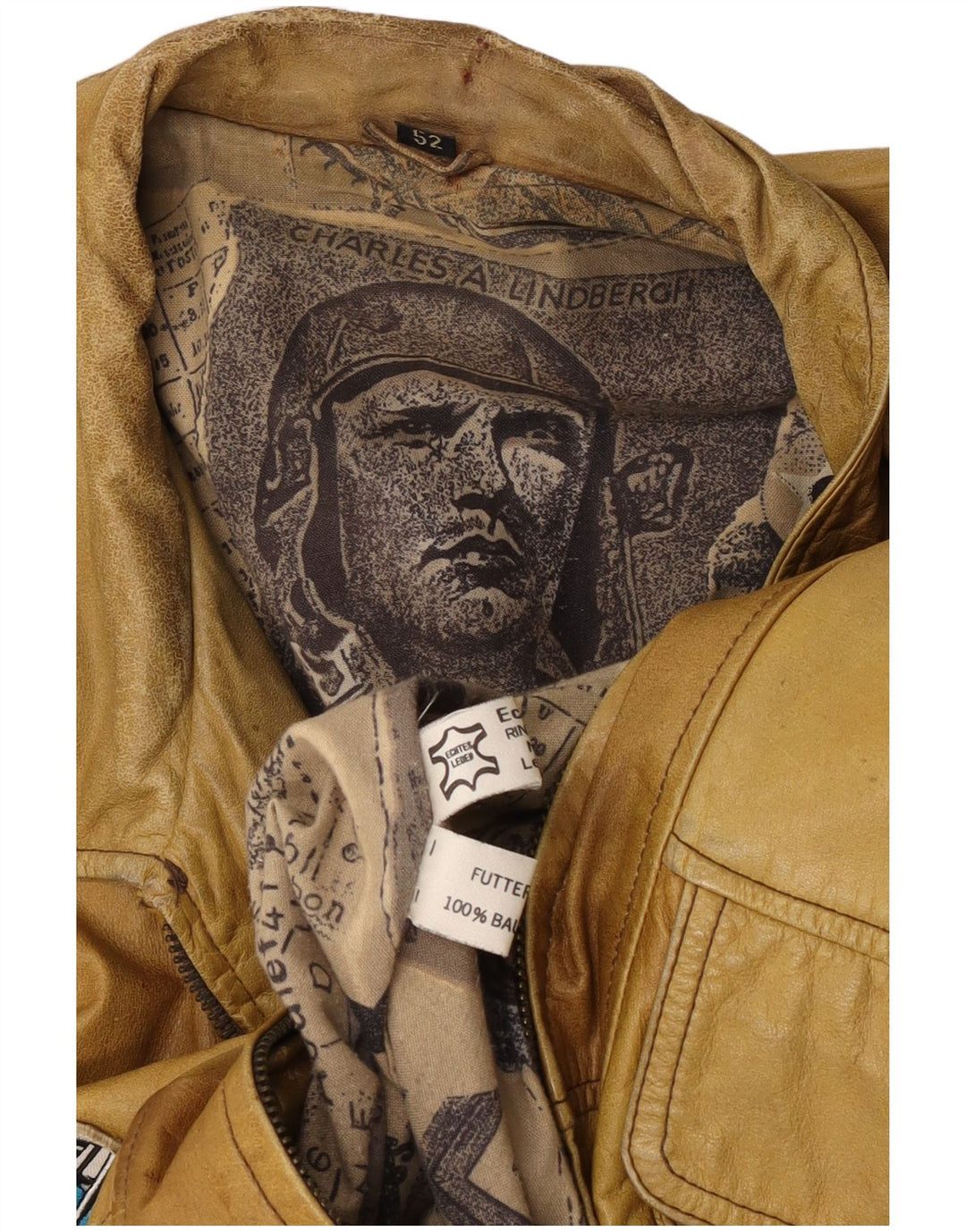 Jachetă aviator de zbor pentru bărbați Charles A Lindbergh EU 52 XL bej