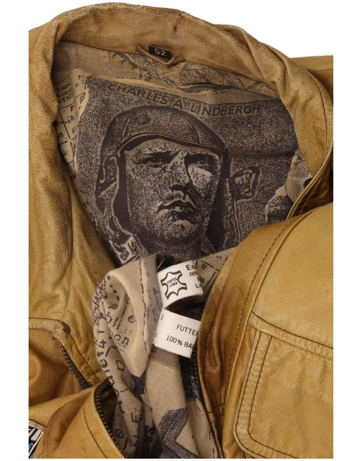 Jachetă aviator de zbor pentru bărbați Charles A Lindbergh EU 52 XL bej