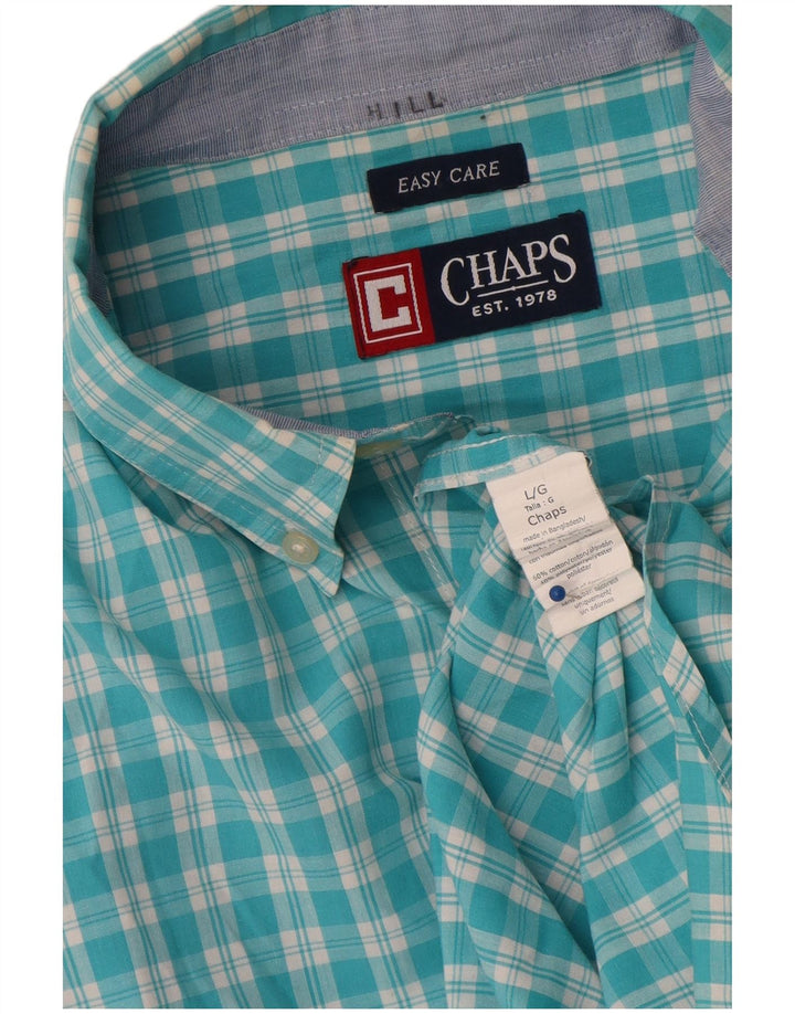 Cămașă pentru bărbați Chaps Easy Care, bumbac cu carouri mari, albastre