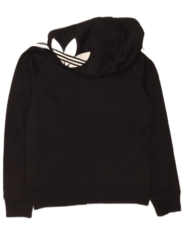 Pulover Adidas Graphic Zip pentru femei UK 12 Poliester mediu negru