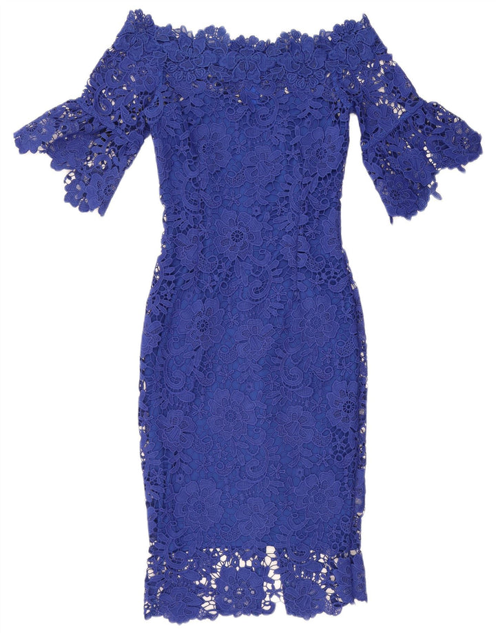 PAPER DOLLS Rochie pentru femei cu umăr dezactivat UK 8 Small Blue Floral Poliester