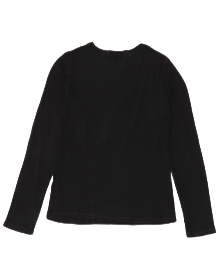 Marks & Spencer Top pentru femei cu mânecă lungă UK 8 mic bumbac negru