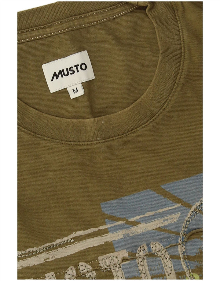 Tricou grafic pentru bărbați Musto Top Mediu Kaki Bumbac