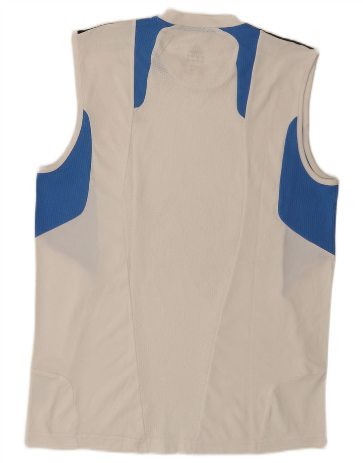 Vest Top Climacool Adidas pentru bărbați, mediu alb, poliester color bloc