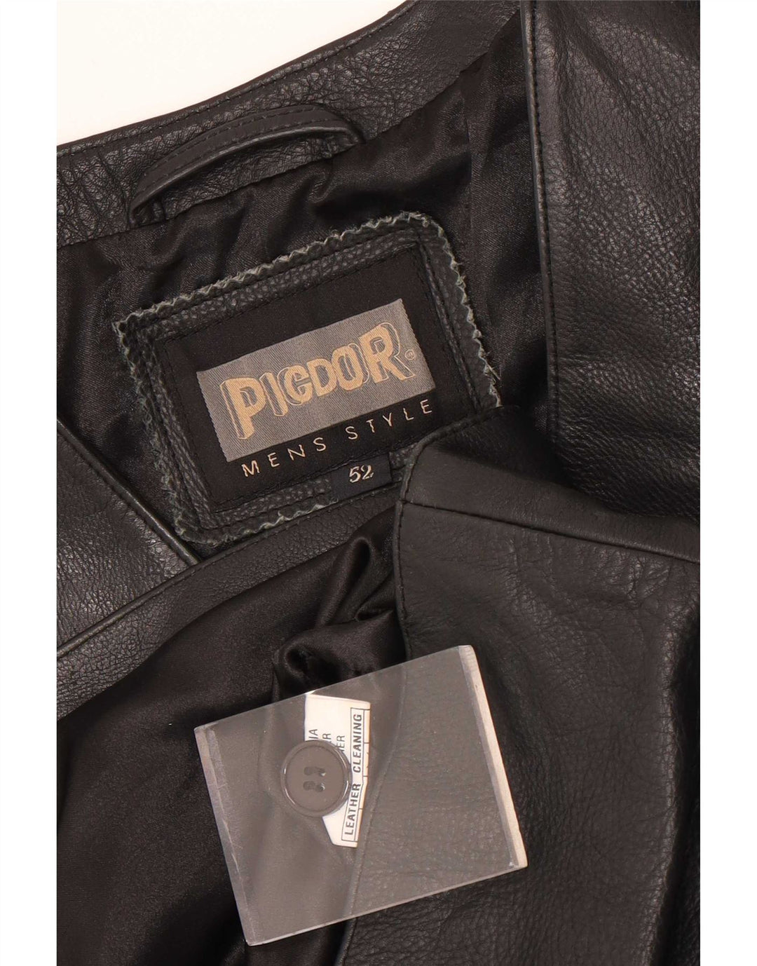 Vestă din piele vintage pentru bărbați IT 52, mare, neagră