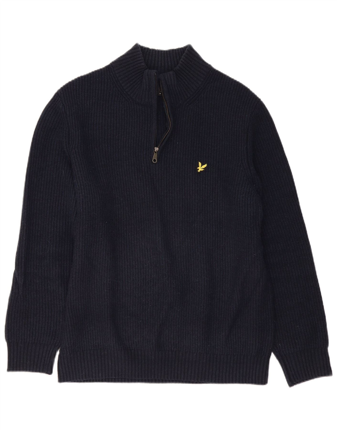 Pulover pentru bărbați Lyle & Scott, cu fermoar, cu gât, lână mare, albastru