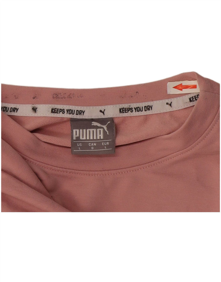 Tricou cu grafic Puma pentru femei Crop Top UK 16 Poliester roz mare