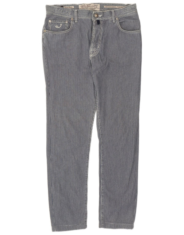Jacob Cohen Pantaloni casual subțiri pentru bărbați L38 L31 bumbac cu dungi albastre