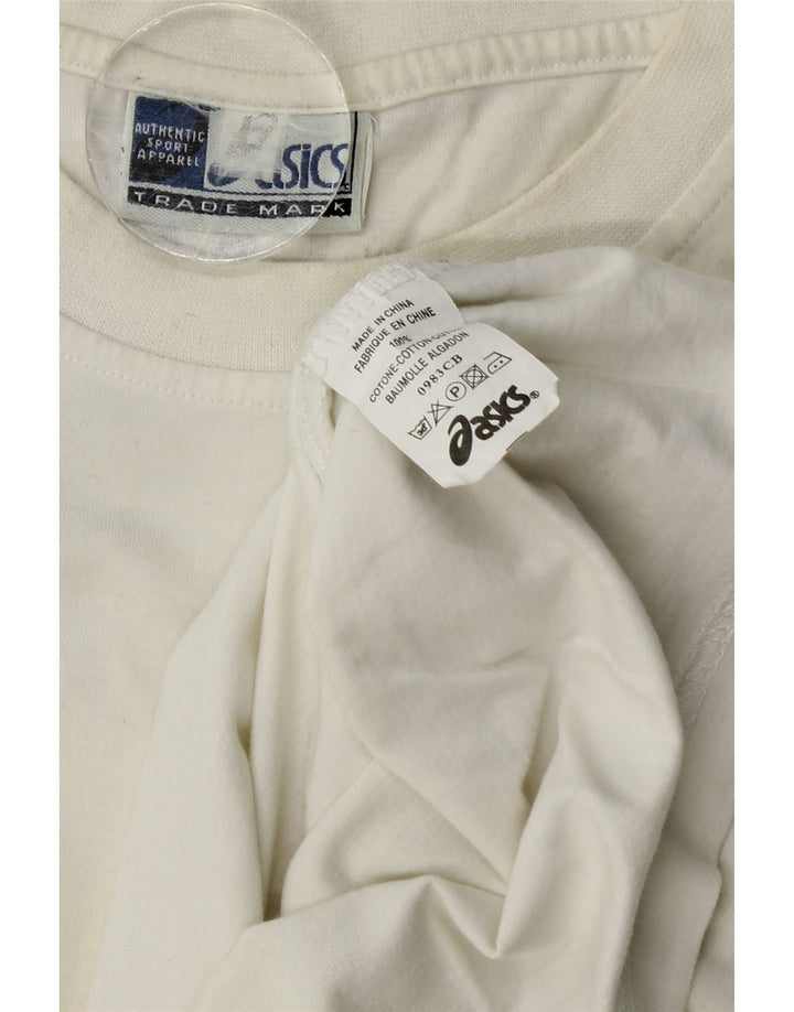 Tricou grafic Asics pentru bărbați Top mare, alb, din bumbac color bloc