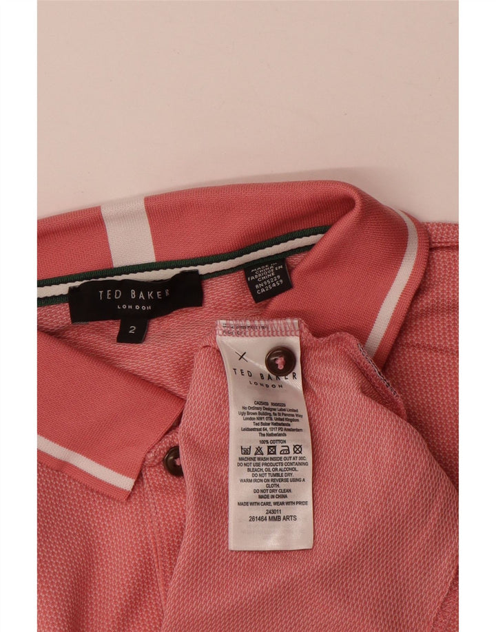 Tricou polo pentru bărbați Ted Baker Mărimea 2 Bumbac roz mic