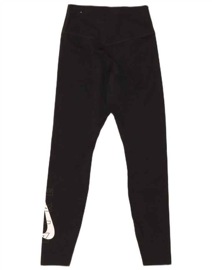 Leggings grafici pentru femei NIKE UK 4 XS poliester negru