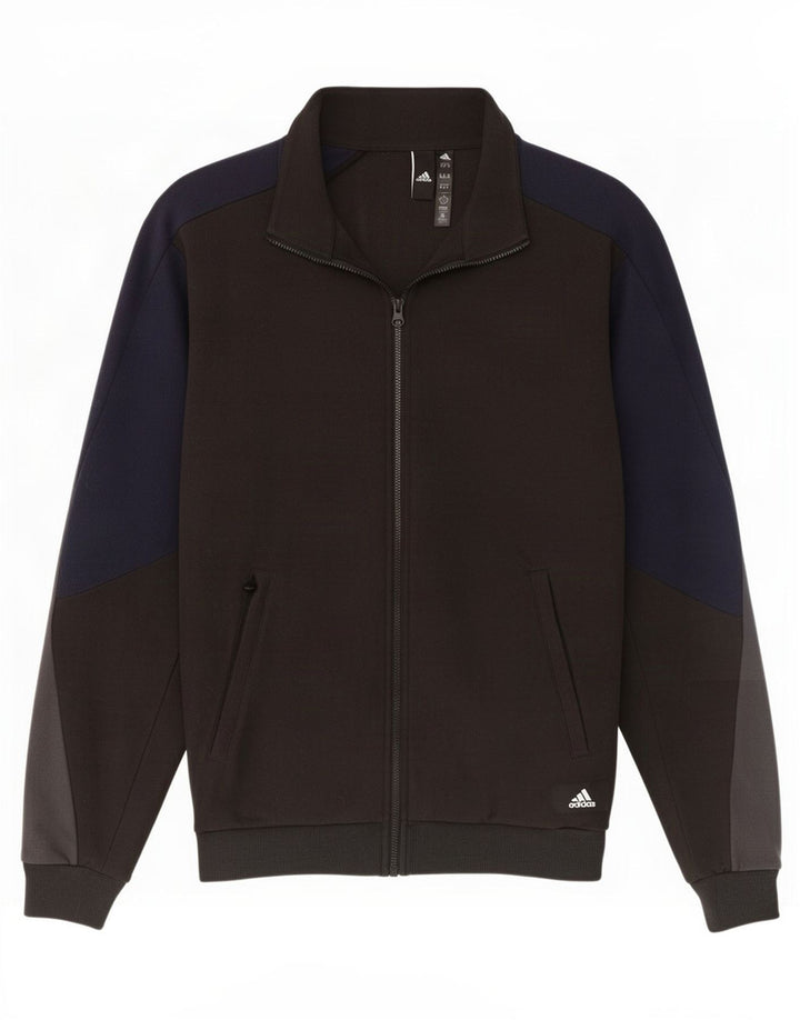 Jachetă Fleece pentru bărbați Adidas UK 38 Medium Black Colorblock Poliester