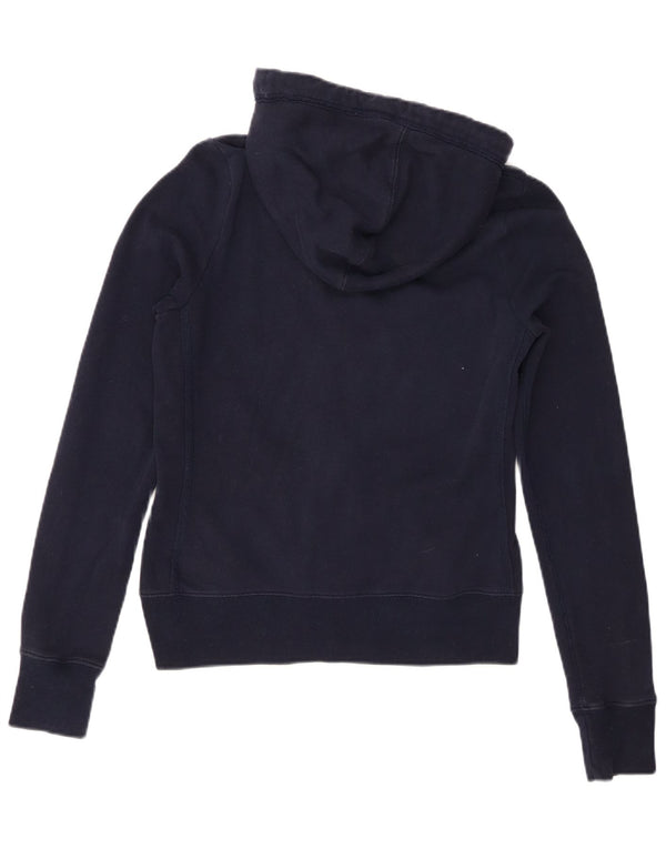 Pulover Abercrombie & Fitch pentru femei, cu fermoar, cu capota, UK 14 Medium Bleumarin