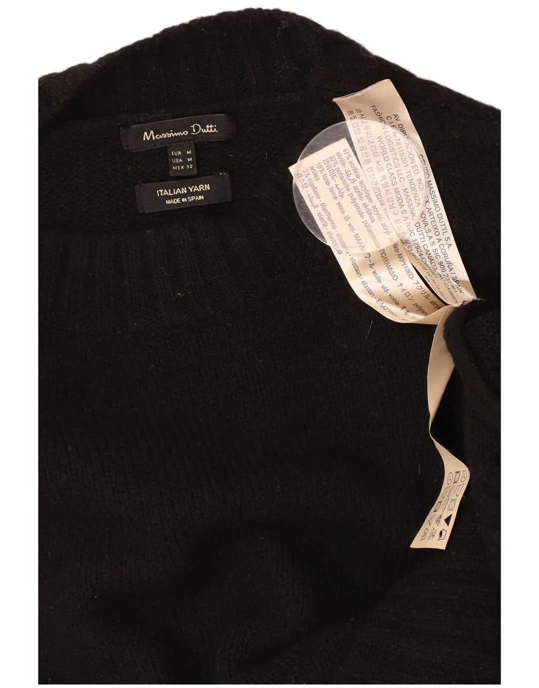 Pulover cu gât țestoasă pentru femei Massimo Dutti UK 14 Medium Black