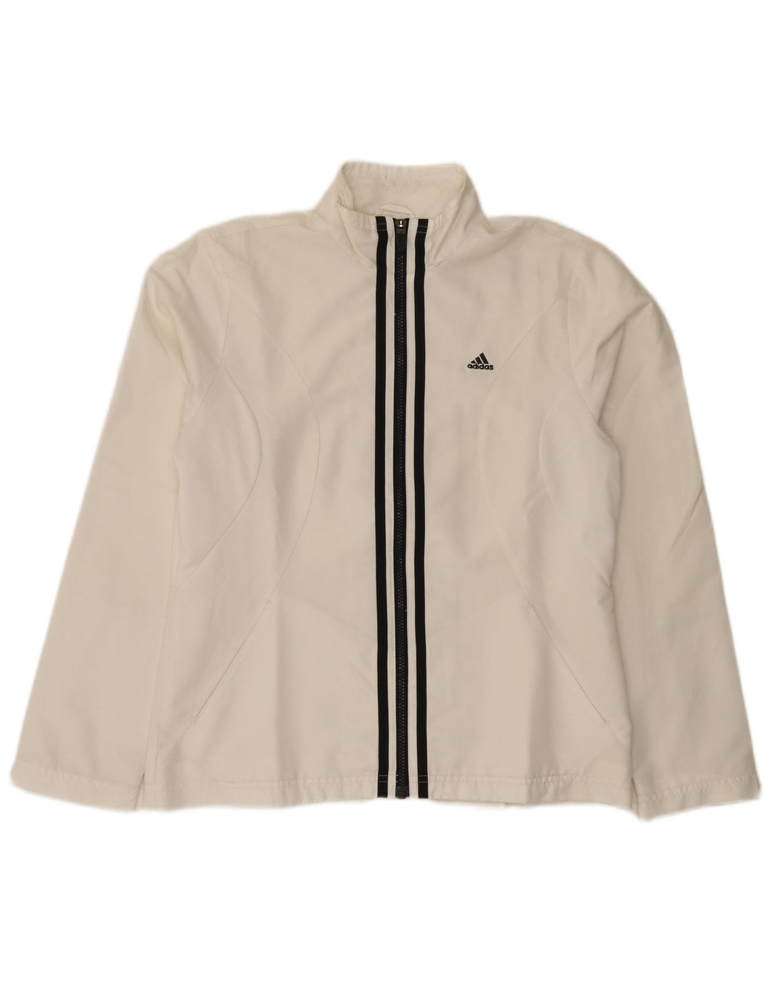 Jachetă de top pentru trening Adidas pentru femei UK 14 Poliester alb mediu