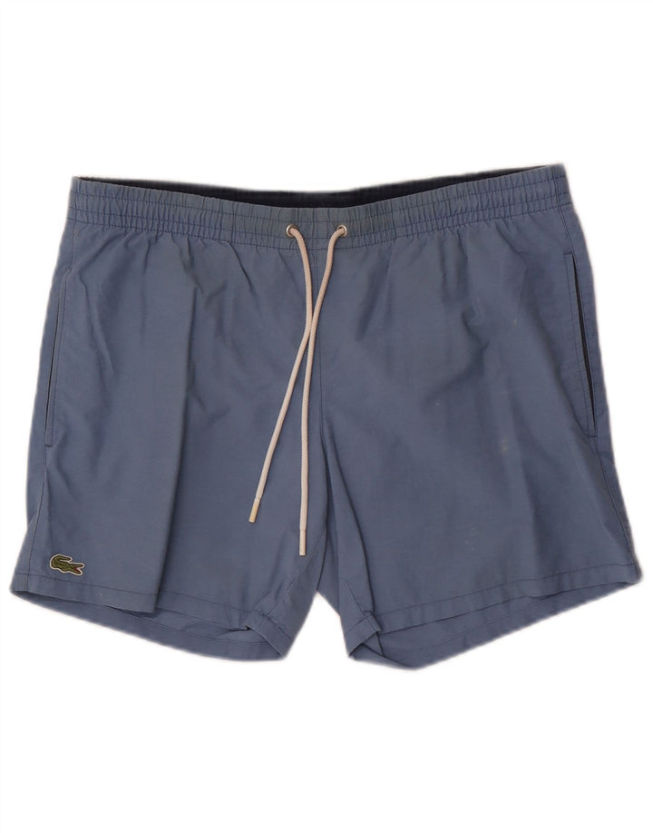 Pantaloni scurți de înot Lacoste pentru bărbați, bumbac albastru mediu