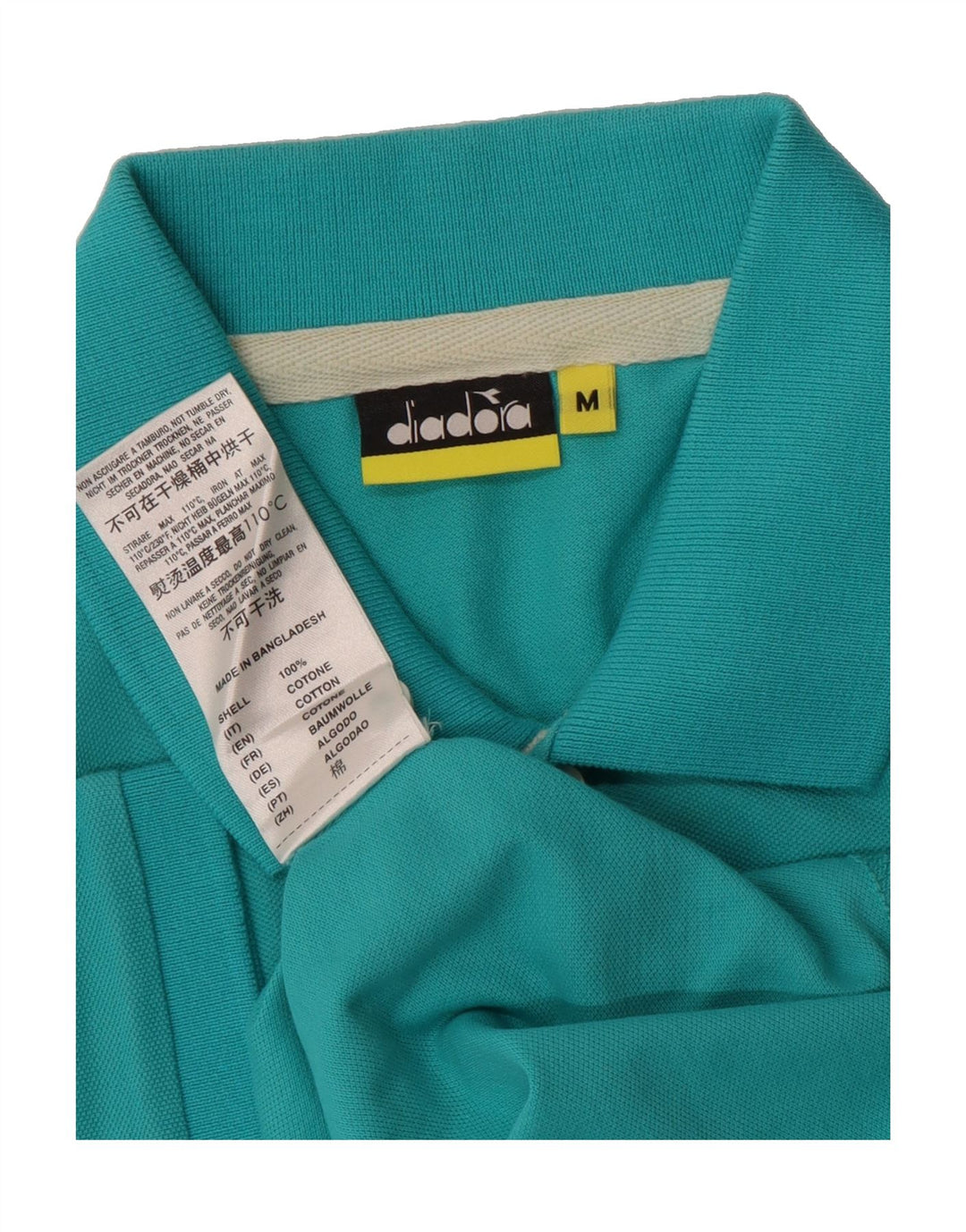 DIADORA Mens Polo Shirt Medium Blue Cotton Vintage Diadora and Second-Hand Diadora from Messina Hembry 