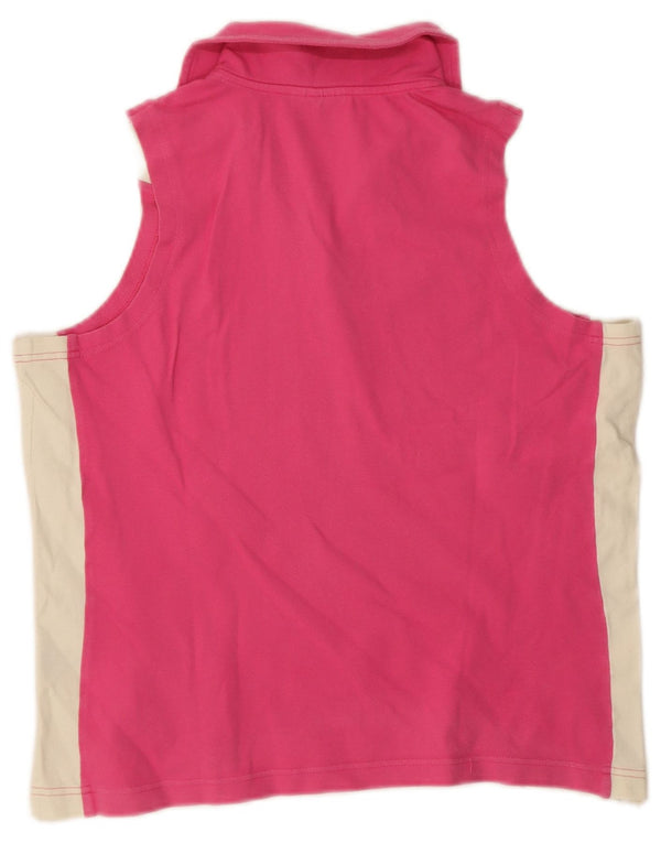 Tricou polo fără mâneci pentru femei Champion UK 18 XL, bumbac color bloc de culoare roz