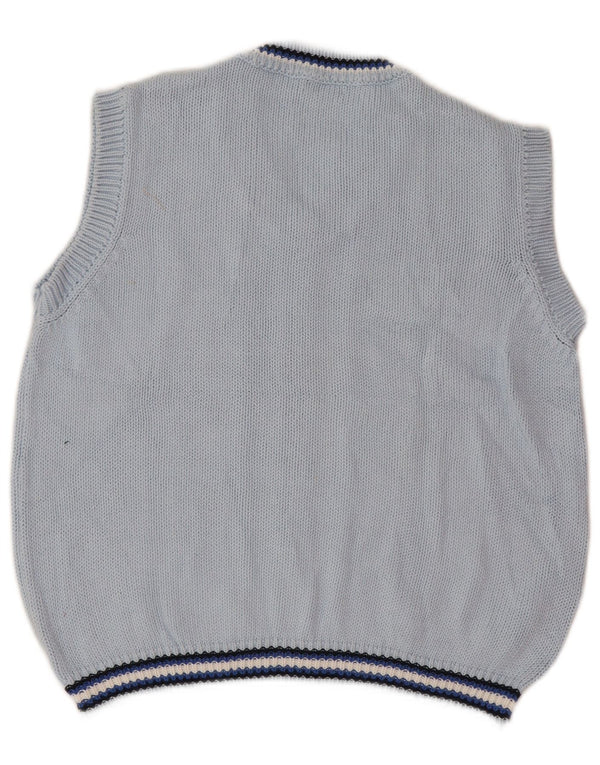 Benetton Boys Vest Tank Top 7-8 Ani Blue Striped