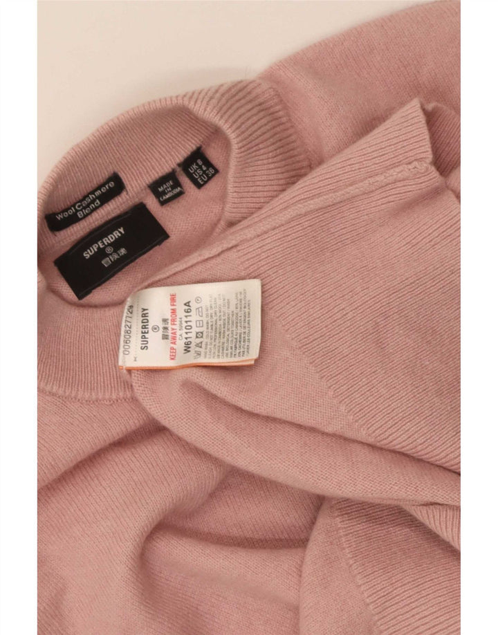 Pulover cu gât țestoasă supradimensionat Superdry pentru femei UK 8 Small Pink