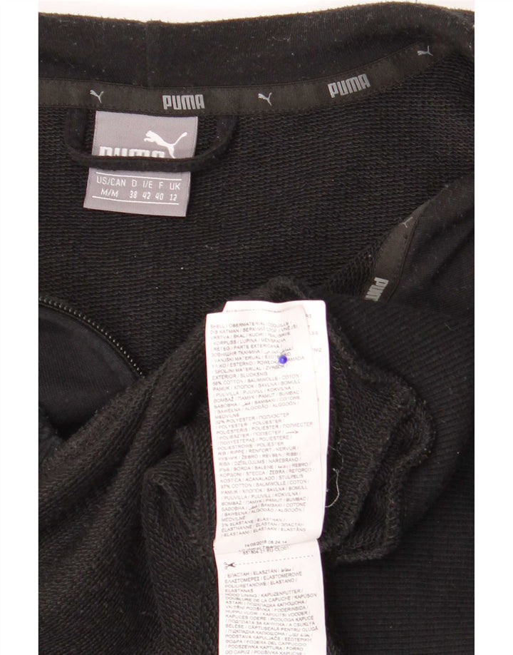 Pulover Puma pentru femei cu fermoar, UK 12, bumbac mediu negru