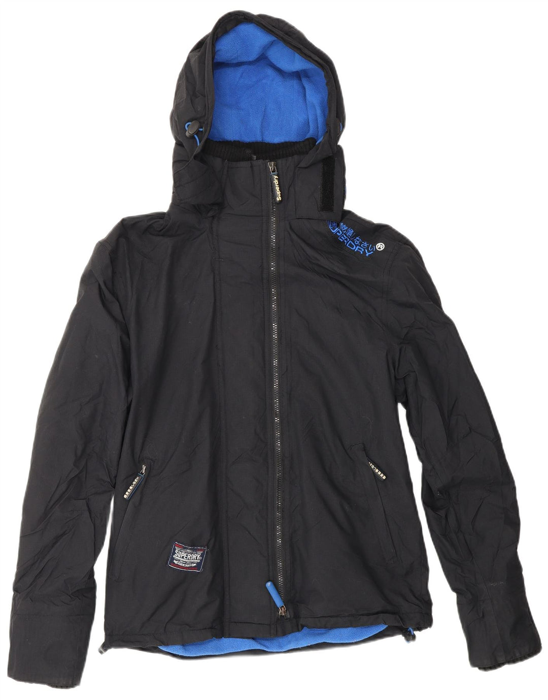 Jachetă Windbreaker cu glugă pentru femei SUPERDRY UK 14 Medium Black