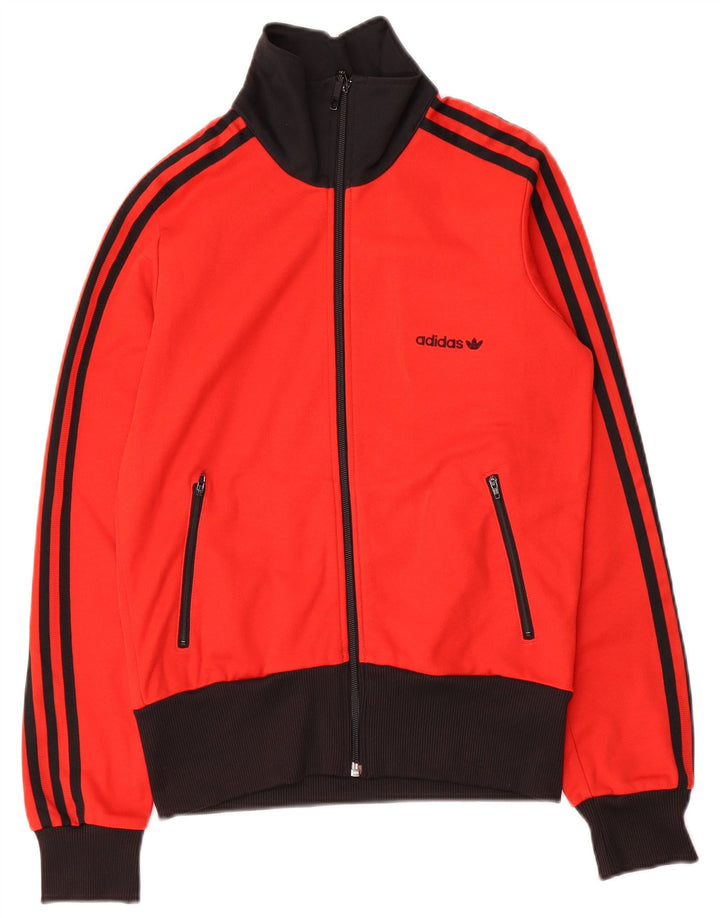 Jachetă de top pentru trening Adidas pentru femei EU 38, bumbac color bloc roșu mediu