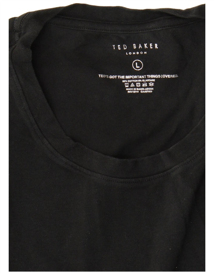 Tricou Ted Baker pentru bărbați Top mare din bumbac negru