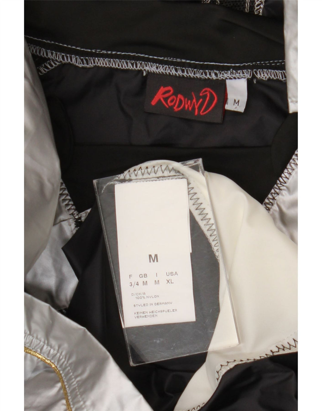 Jachetă de ploaie cu pulover grafic vintage pentru bărbați UK 38 Medium Silver Colorblock