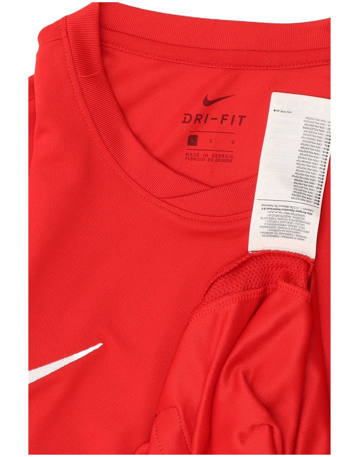 Tricou grafic NIKE Dri Fit pentru bărbați Top mare din poliester roșu
